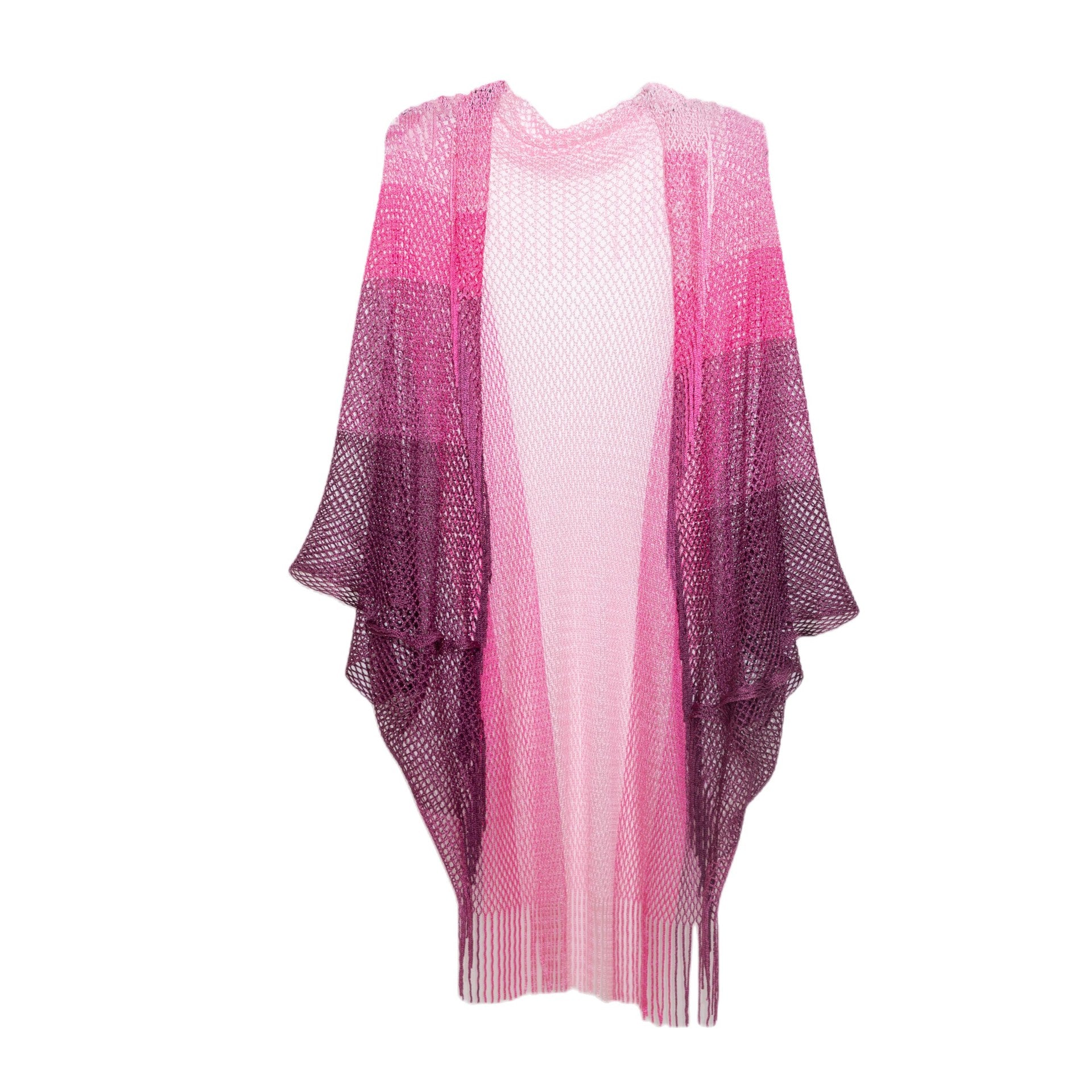 Wholesale Cuffs Sunscreen Mesh Knit Hollow Gradient Tassel Shawl
